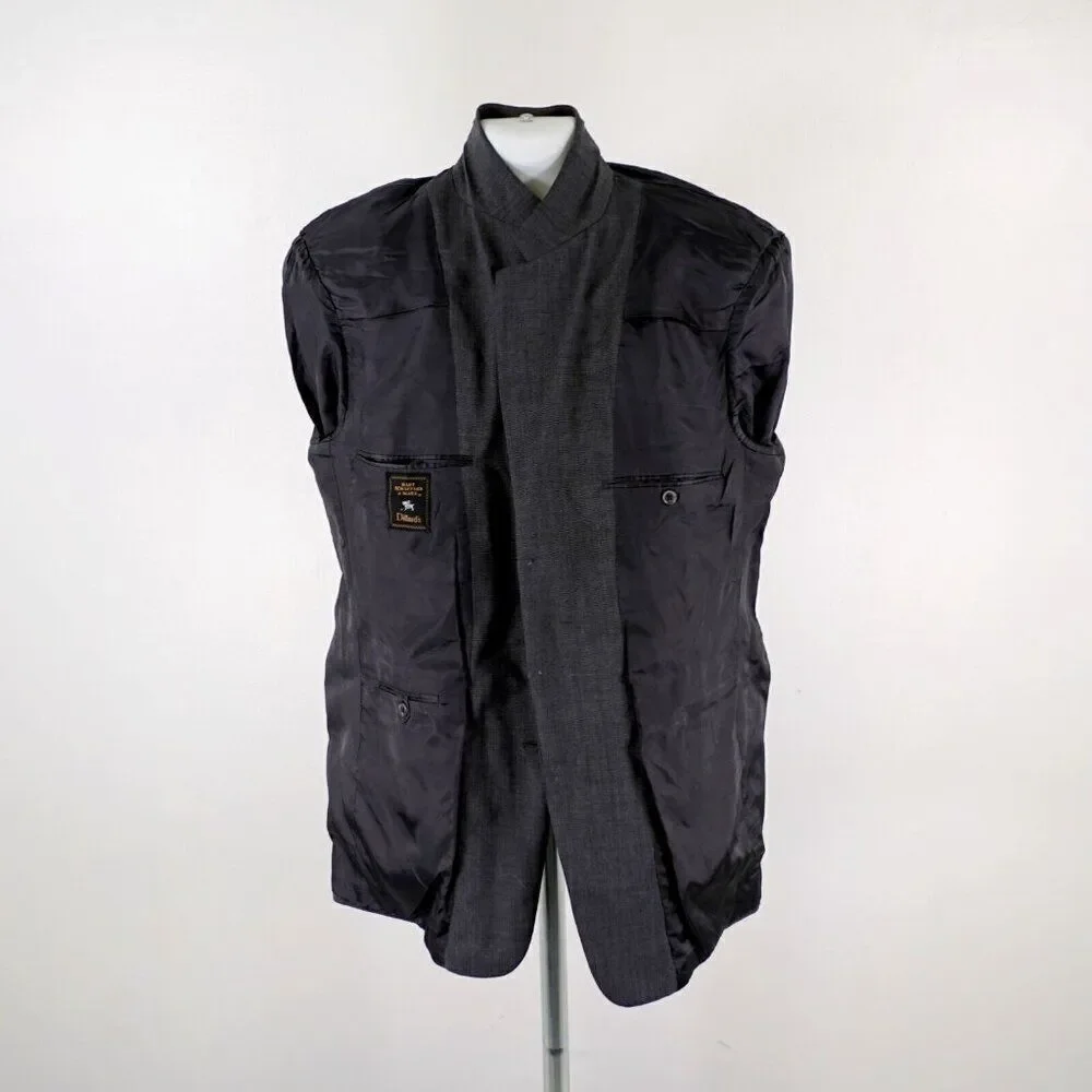 Hart Schaffner Marx‎ Wool Gray Honeycomb Check 3 Button Blazer 42R Or Slim 44R